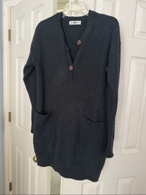 Natural Life Button Front Sweater Mini Dress